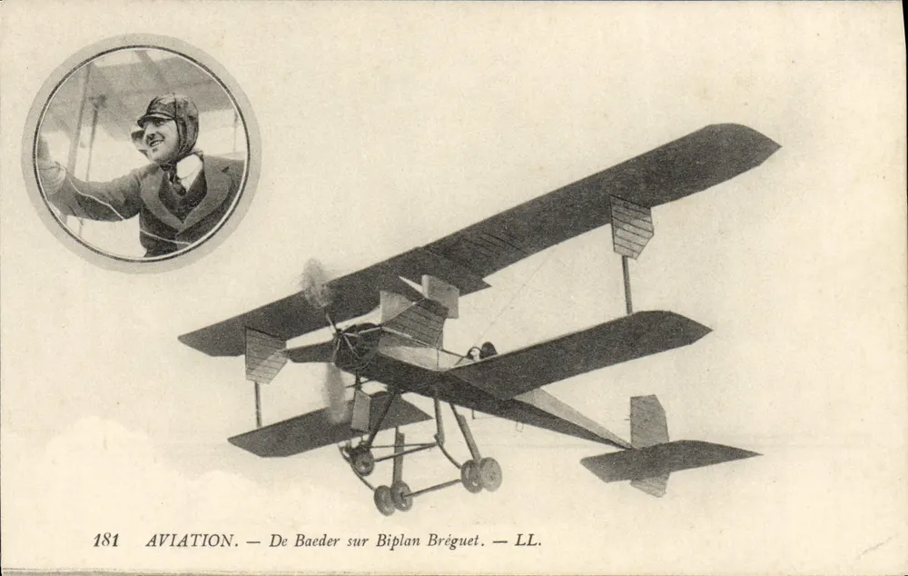 Luchtvaart — De Baeder op Biplan Bréguet — LL. — Serie 181 - Voorkant