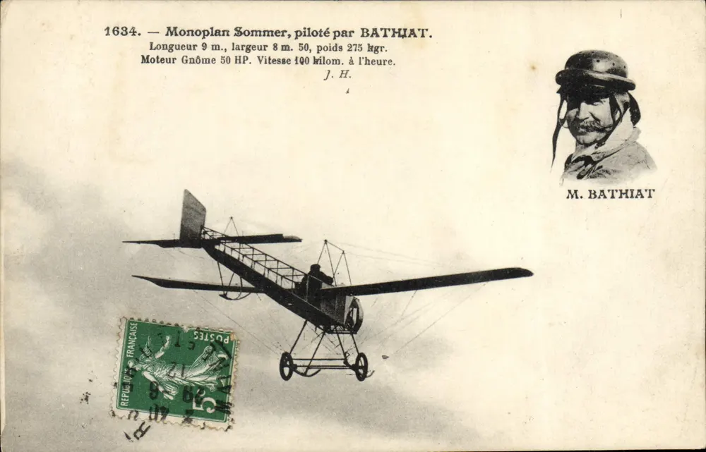 Einmonoplan Sommer — Pilot Herr Bathiat — Verlag J.H. - Vorderseite