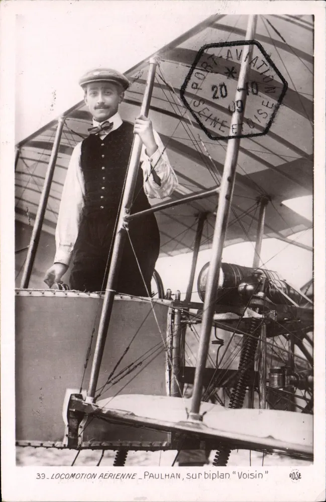 Paulhan auf dem Flugzeug "Voisin" — Luftfahrt — Verlag ROSE, Nr. 39 - Vorderseite