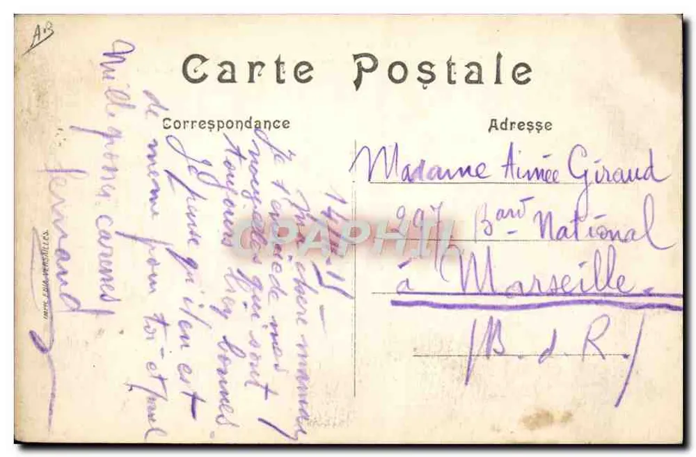 Officier en observation — Aviation n° 4 — T.M.K. — Guerre 1914-15 - Verso