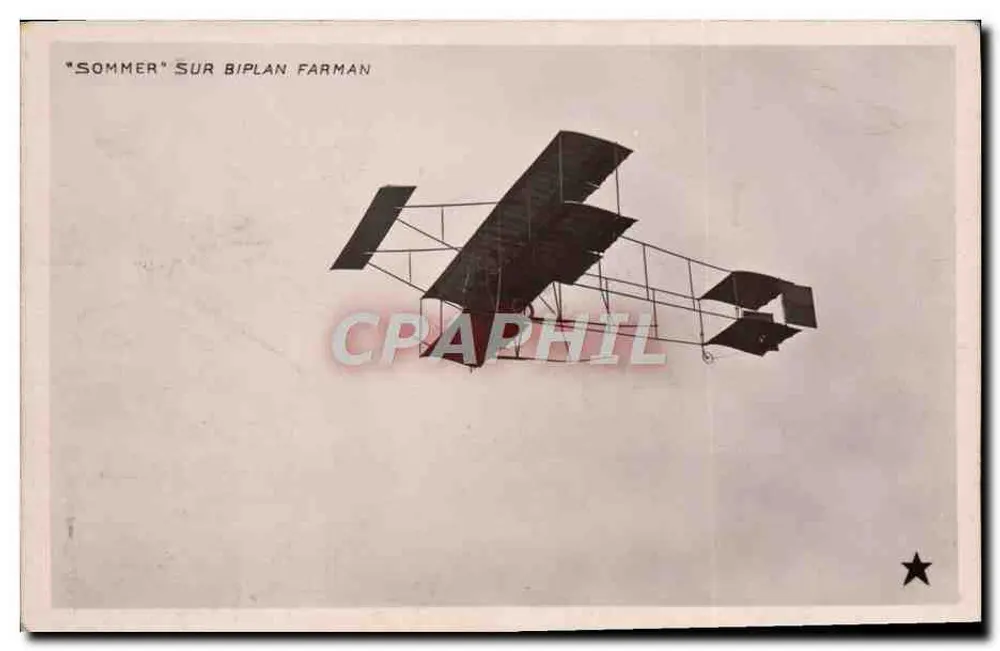 Aviator Sommer sobre biplano Farman — Edição Etoile, Paris - Frente