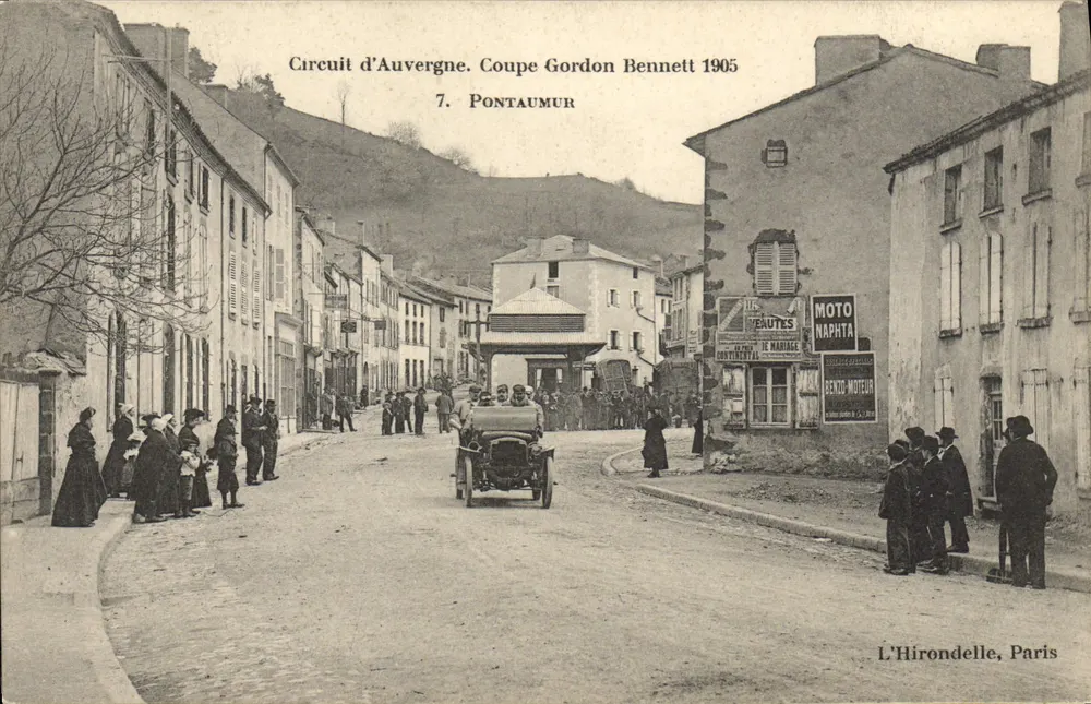 Circuito de Auvergne. Copa Gordon Bennett 1905 — 7. Pontaumur — L'Hirondelle, París - Anverso