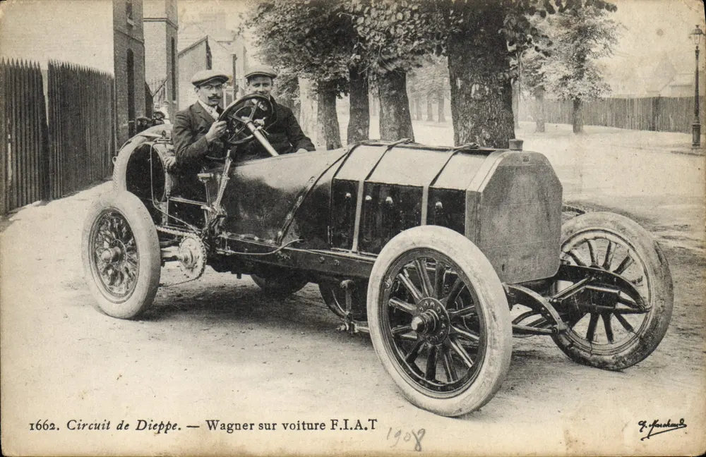 Circuit de Dieppe — Wagner in einem F.I.A.T.-Wagen — F. Jourdain - Vorderseite