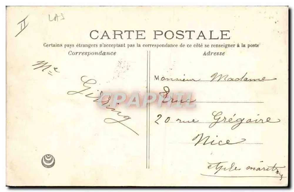 Frau am Steuer eines Wagens — 1906 — Verlag nicht sichtbar - Rückseite