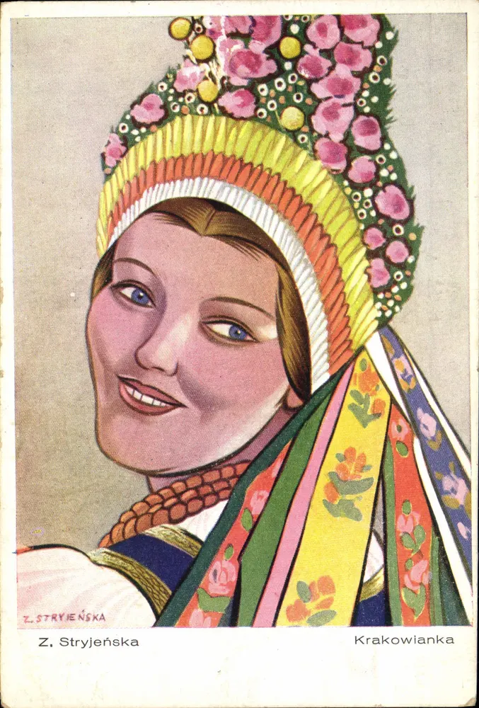 Kraakowianka — Frau im traditionellen Kleid — Z. Stryjeńska - Vorderseite