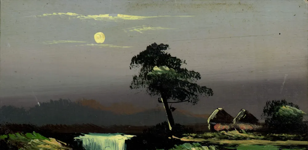 Mond über ein nächtliches Landschaftsbild — Malerei — Union Postale Universelle, n° 12 - Vorderseite