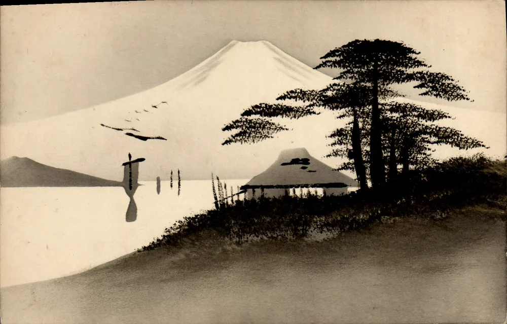 Monte Fuji — paisagem japonesa — União Postal Universal - Frente