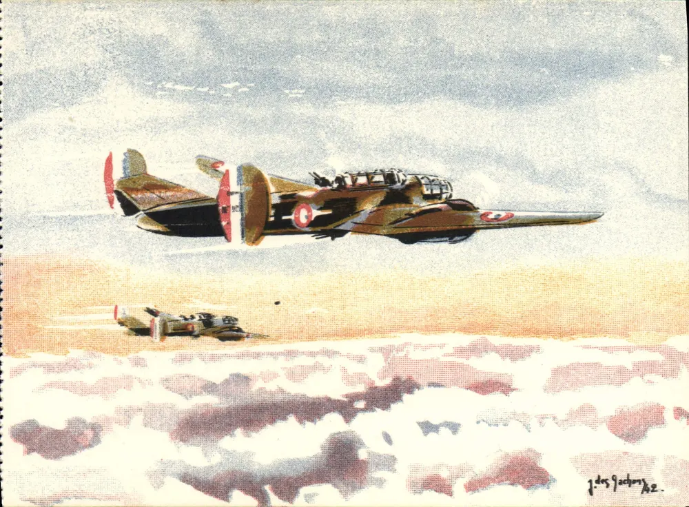 französische Jagdflugzeuge in der Luft — S.N.C.A.S.O. 175 — Verleger Marcus-Paris - Vorderseite