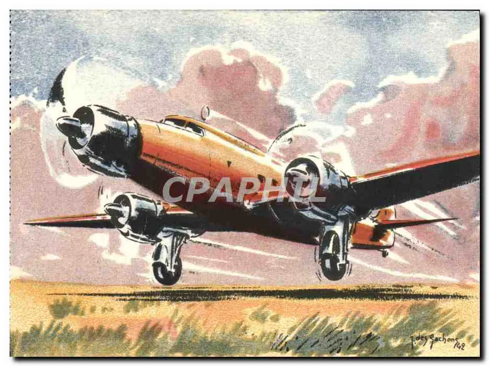 Flugzeug Dewoitine 342 — Langstreckentransport — J. des Sachons 768 - Vorderseite