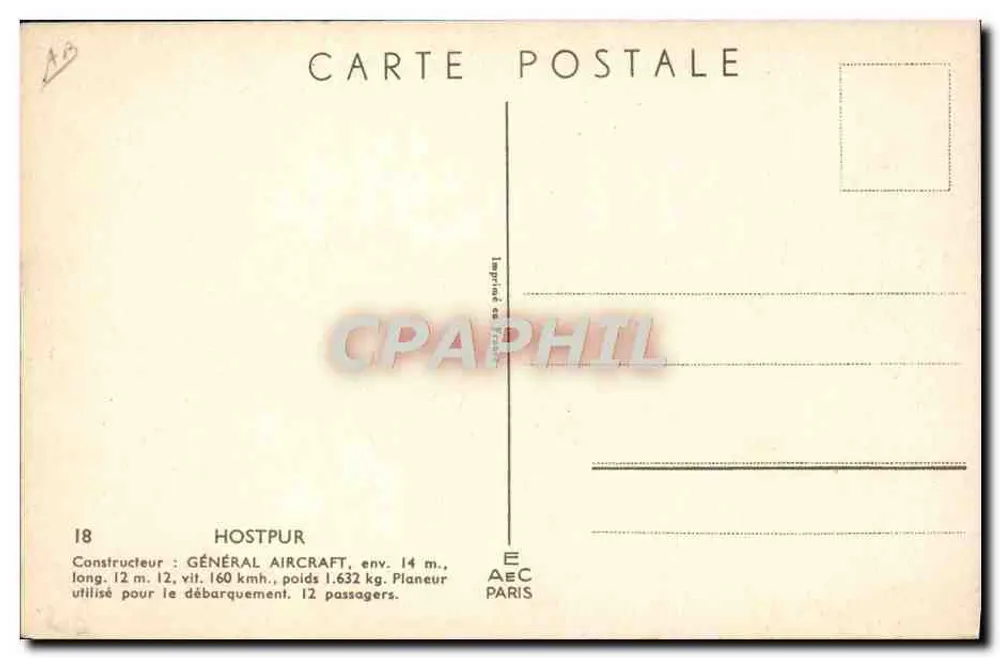 Britse militaire vliegtuig in de lucht — illustratie — Ph. Claroisman - Achterkant