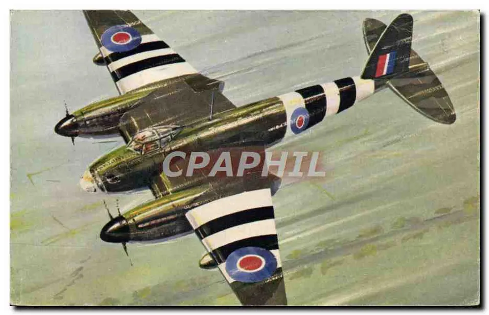 Jachtvliegtuig Supermarine Spitfire — tekening van L. Petit — Nationaal Comité voor de Jeugd - Voorkant