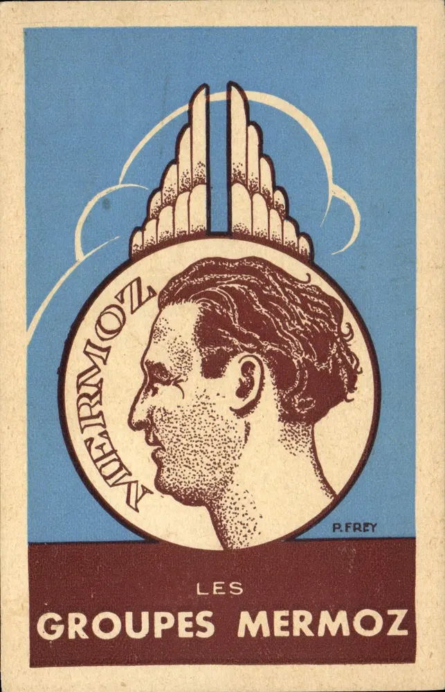 Os Grupos Mermoz — ilustração de P. Frey — editor P.A. Prey, Paris - Frente