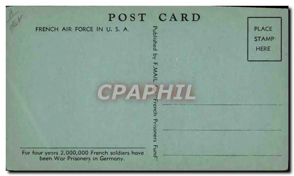 Tuscaloosa — Luftkampf zwischen PT 19 und PT 17 — Verlag: F.MAIL for French Prisoners Fund - Rückseite