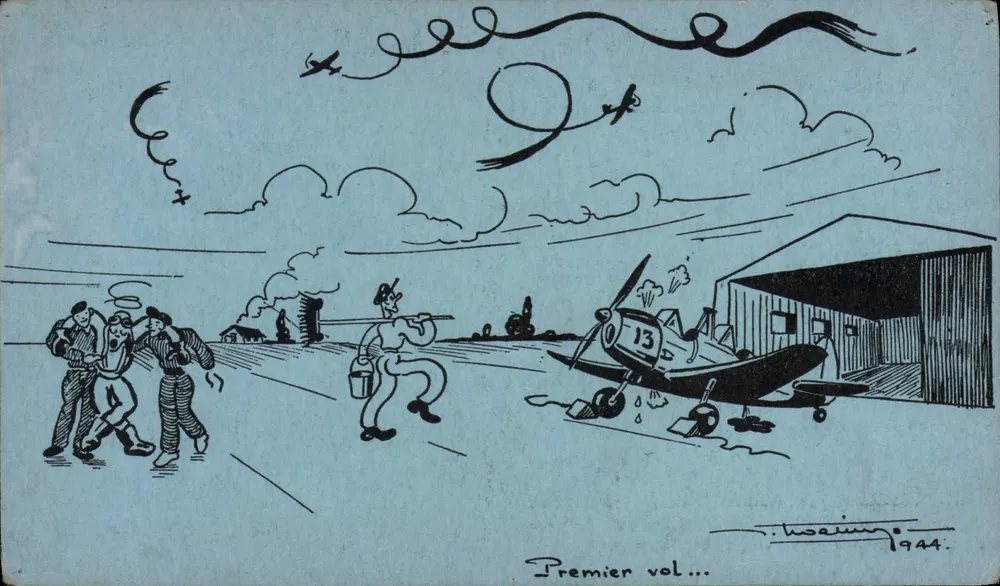 Erster Flug... — 1944 — Zeichnung von T. Hoaing — Verlag F.MAIL - Vorderseite