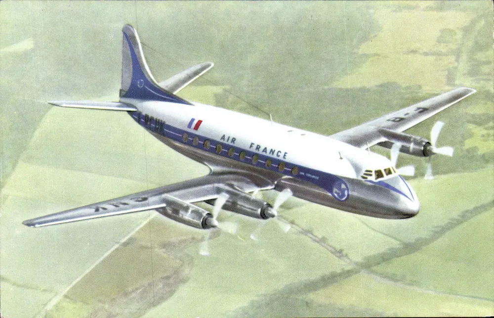 Air France Vickers Viscount — Passagierflugzeug — Verlag Paris - Vorderseite