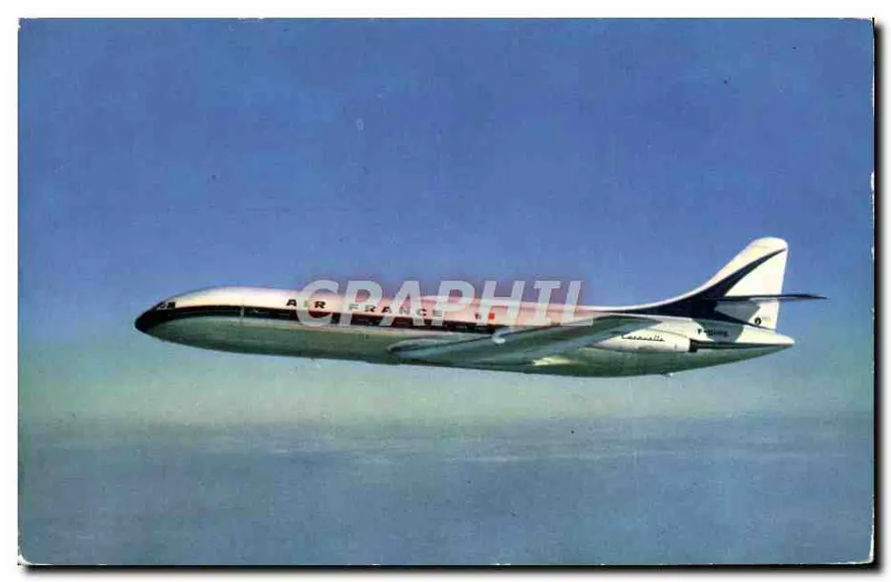 Air France Caravelle — Erster reiner Jet-Mittelstreckenflieger — Foto Bollé (Air France) - Ref. 21383 - Vorderseite