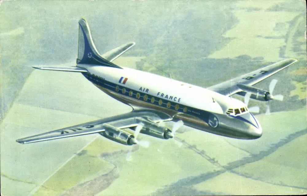 Air France Vickers Viscount Flugzeug — Luftbild — Verlag nicht sichtbar - Vorderseite