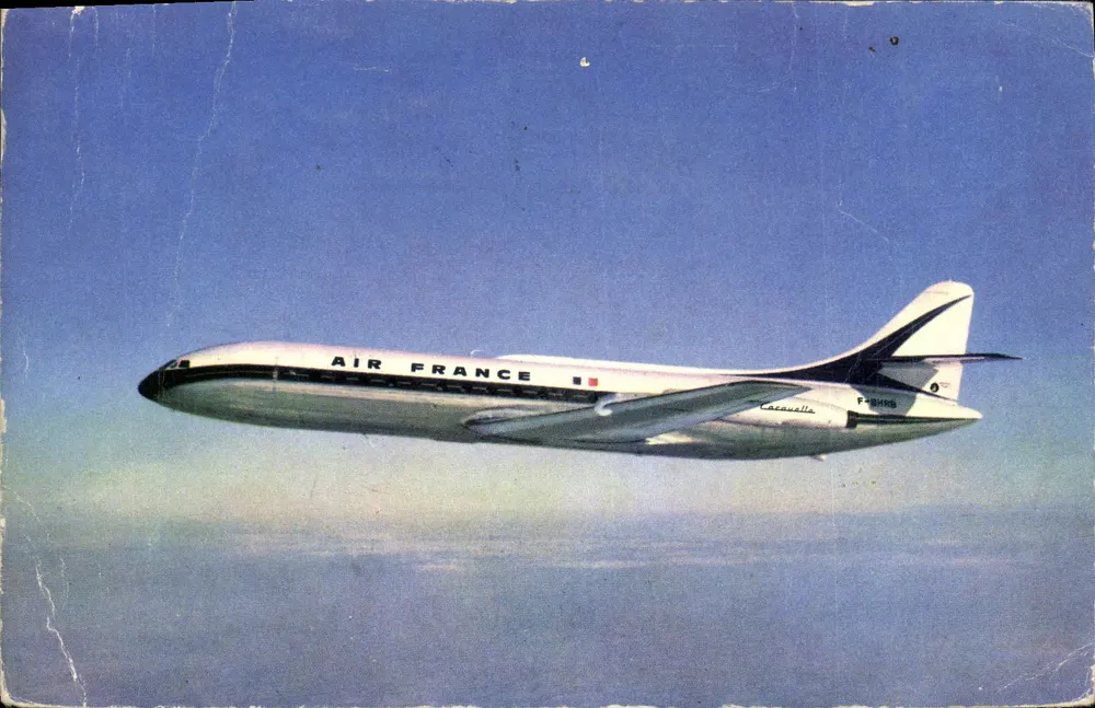 Air France Caravelle — Erster reiner Jet-Flugzeug in Frankreich — Foto Air France - Vorderseite
