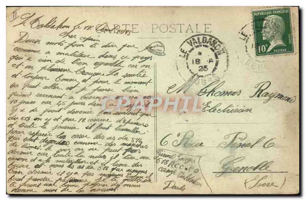 Lager VALDAHON (Doubs) — Allgemeine Ansicht, aufgenommen mit Flugzeug — Verlag: Madame Fouret, Le Valdahon - Rückseite