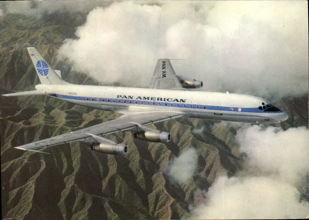 DC-8 der Pan-American — Jets Clippers, die alle fünf Kontinente bedienen — Editions P. L., Paris - Vorderseite