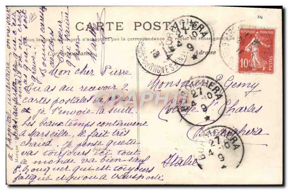 Luftfahrt « Le Ville de Nancy » — 1909 — Verlag Rose - Rückseite