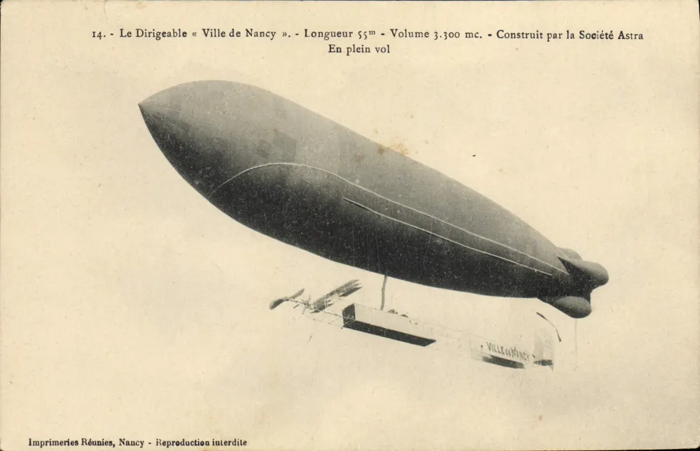Luftschiff « Ville de Nancy » — In voller Flug — Imprimeries Réunies, Nancy - Vorderseite