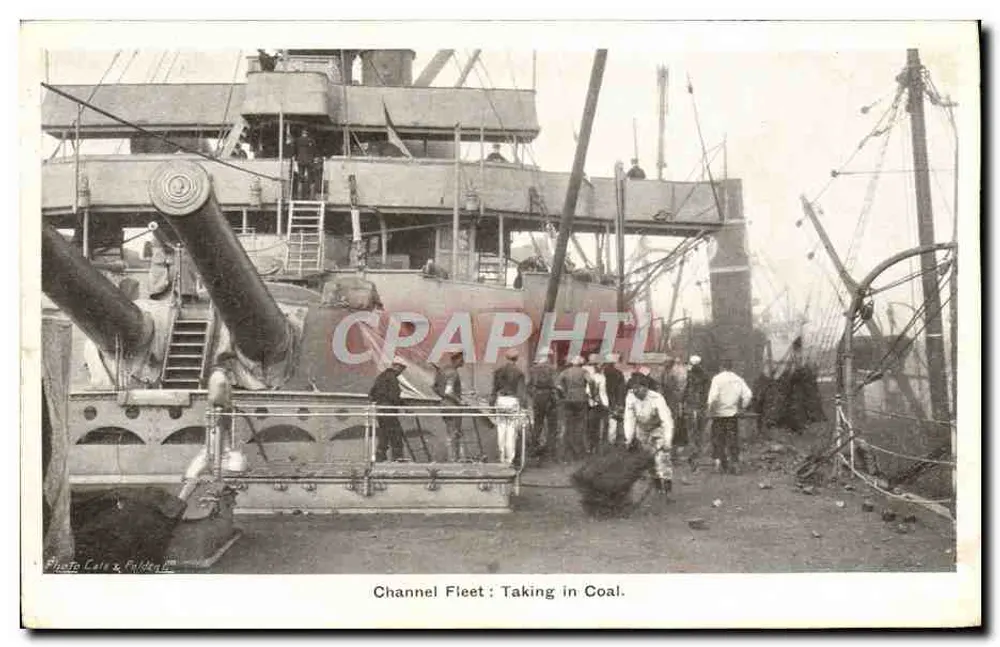 Channel Fleet : Taking in Coal — Photo Carte & Buildley & Co. - Frente
