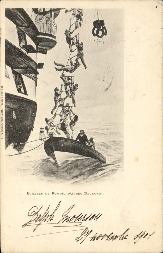 Seerettung — Steuerbordleiter — A. Bourgault, Foto-Verlag - Toulon-sur-Mer - Vorderseite