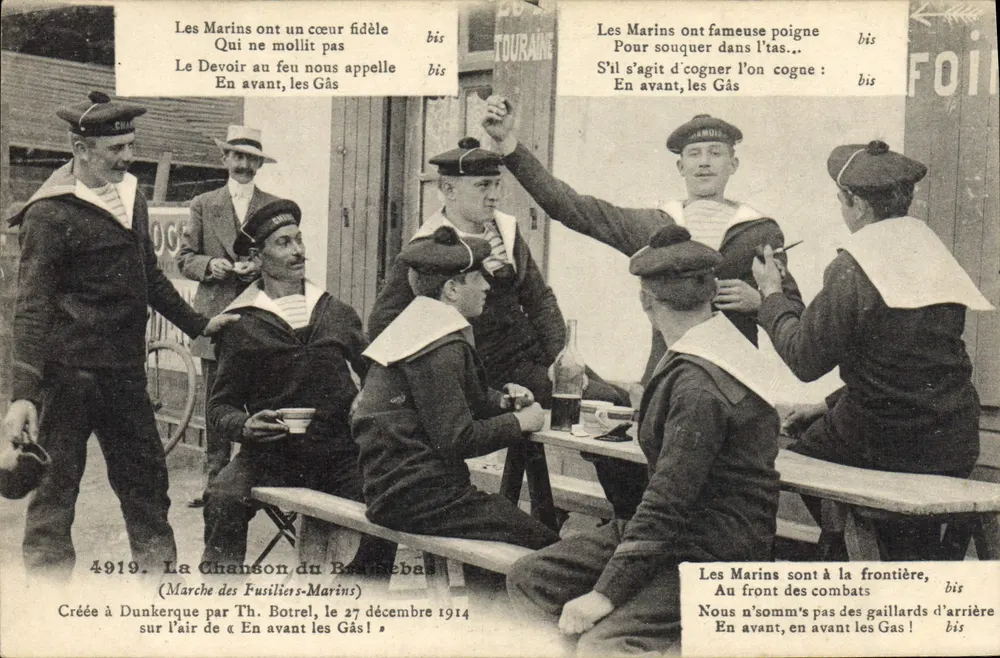 Matrosen in Uniform — Marsch der Fusiliers-Marines — unbekannter Verlag, Nr. 4919 - Vorderseite
