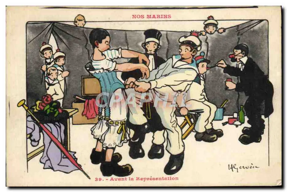 Unsere Matrosen — Vor der Vorstellung — H. Gervière, n°39 - Vorderseite