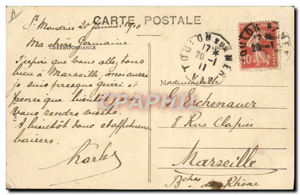 Nos Marins — Zensur-Szene an Bord eines Schiffs — H. Gervière, n° 24 - Rückseite