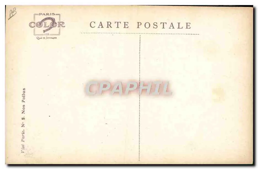 Soldado francês — caricatura — Dupont, Paris Color, N° 5 - Verso