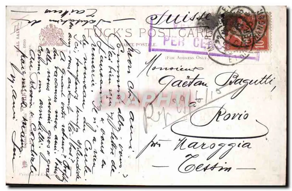 Dois marinheiros caricaturados — desenho de G. S. Shipkington — Tuck's Post Card - Verso