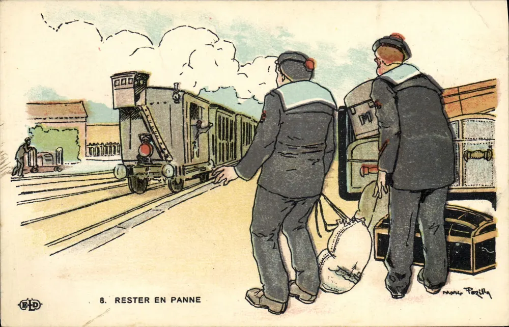 Trem parado — 8. Permanecer parado — B.D. — moris Pozilly - Frente