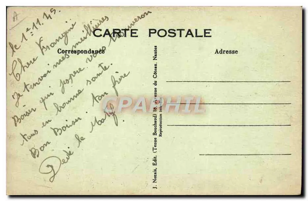 Cozinheira Pomponnette — 4 dias com a cozinheira Pomponnette por ter exposto sua bidochette às intempéries — J. Nozait, Ed. (Tenne Bouchaud) n°18 - Verso