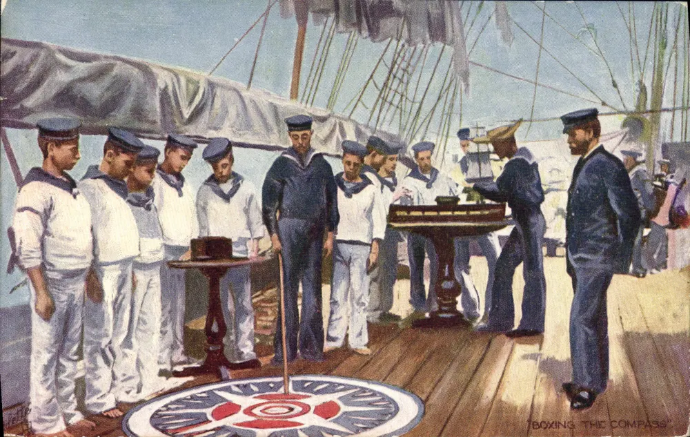 Boxing the Compass — Treinamento de Navegação — Carte de Visite Tuck, Série II - Frente
