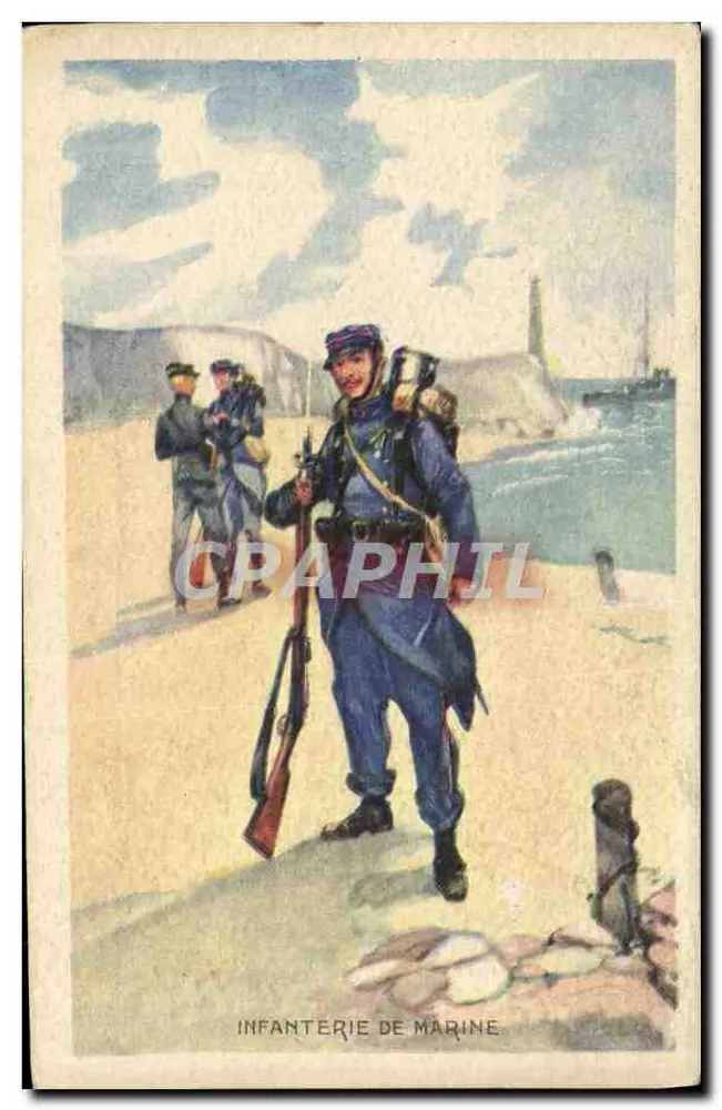 Marineinfanterie — Soldaten an einem Strand — Verleger nicht sichtbar - Vorderseite