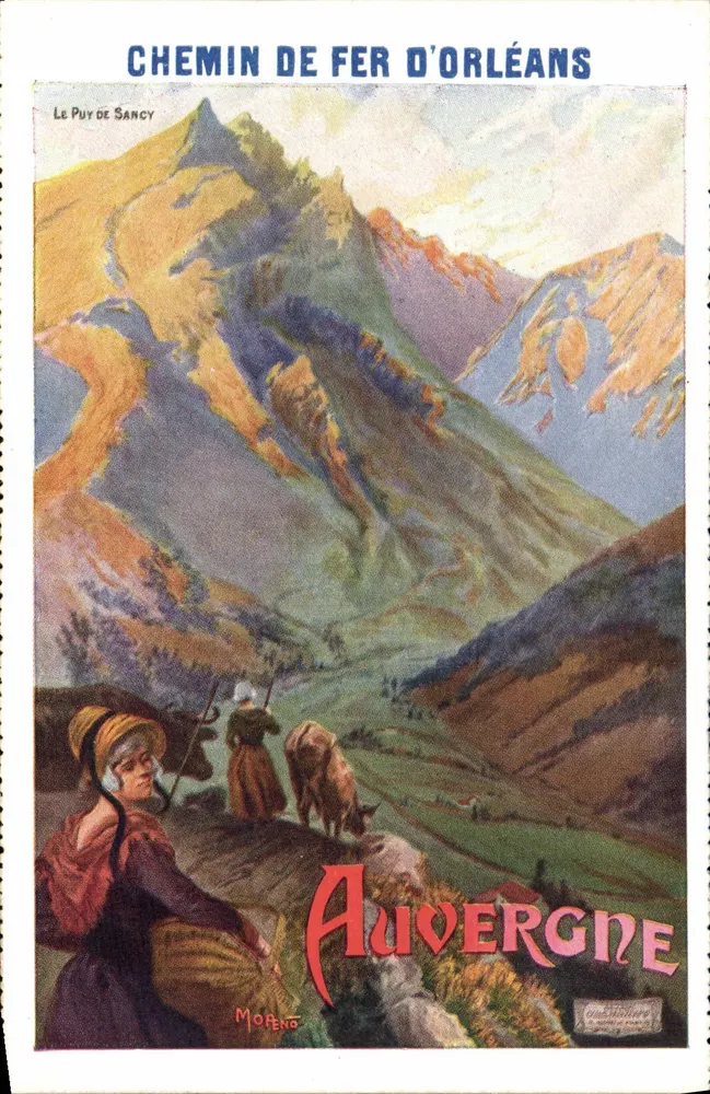 Le Puy de Sancy — Auvergne — Chemin de Fer d'Orléans, Herausgeber Moreno - Vorderseite