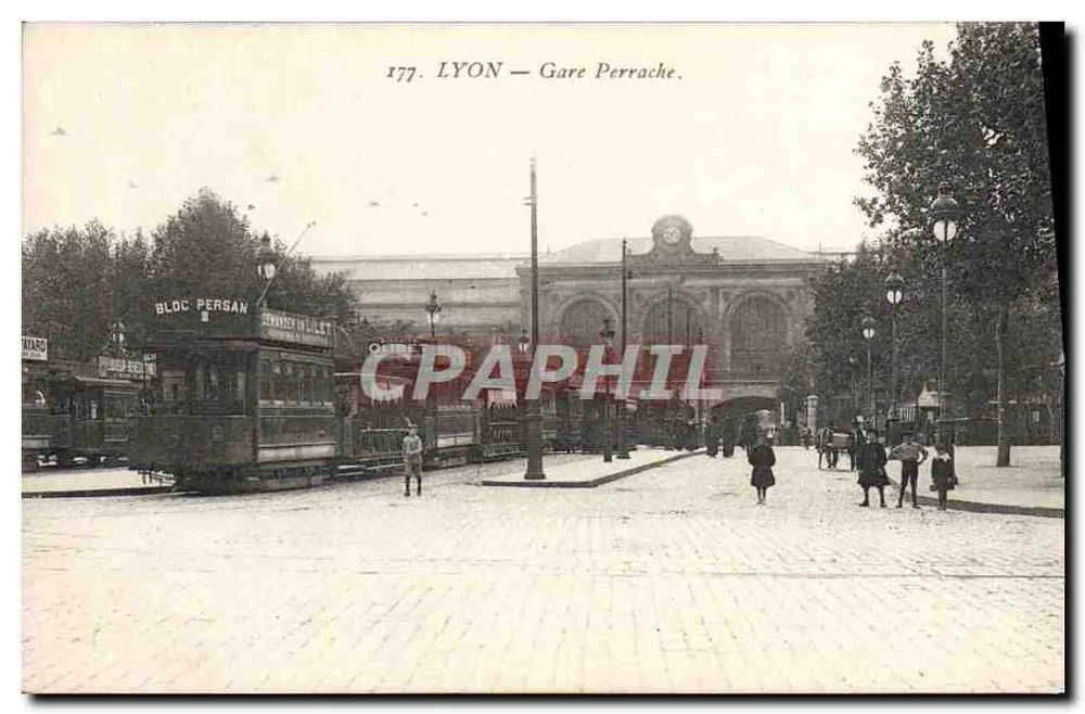LYON — Estação Perrache — P. Simien, Editor, Lyon, n° 177 - Frente