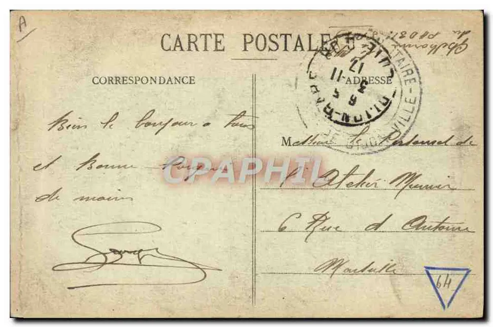 Dijon - Rue Rameau — vista da rua com trem — L. V., editor - Verso