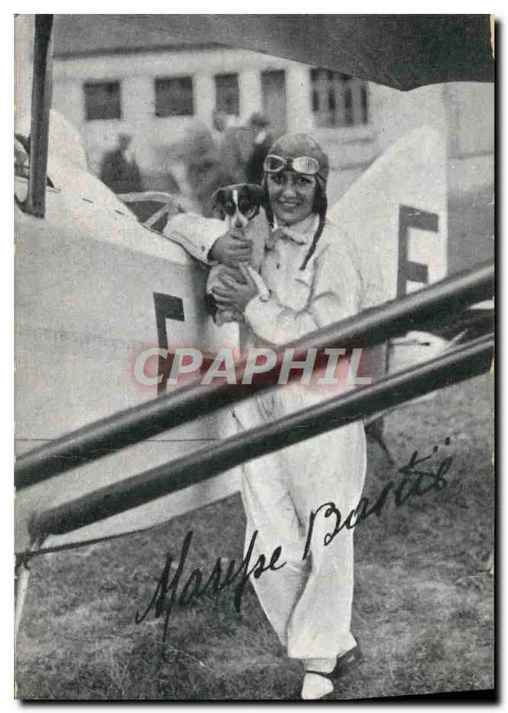 Marie-Loise Partis — Flugzeugpilotin mit ihrem Hund — veröffentlicht von S.A.F. "Mobilol" - Vorderseite