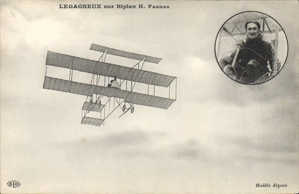 Legagneux auf Biplan H. Farman — patentierte Modell — ELD - Vorderseite