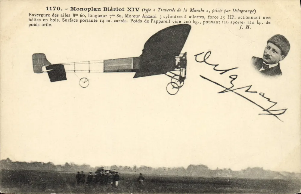 Monoplan Blériot XIV (Typ « Überquerung des Ärmelkanals », geflogen von Delagrange) — Nr. 1170 — J. Hauser, phot.-Verlag, Paris - Vorderseite