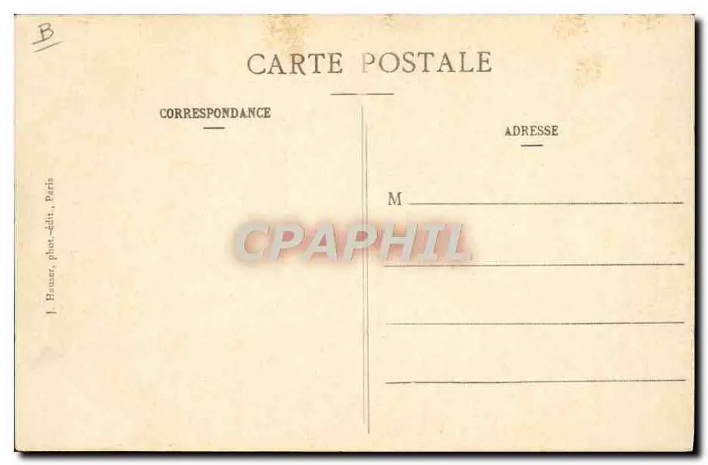 Monoplan Blériot XIV (Typ « Überquerung des Ärmelkanals », geflogen von Delagrange) — Nr. 1170 — J. Hauser, phot.-Verlag, Paris - Rückseite