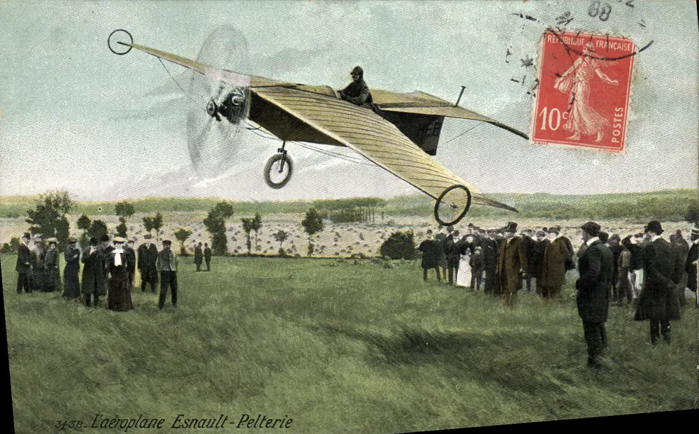 Das Flugzeug Esnault-Pelterie — Flug über freiem Feld — anonymer Verlag, n° 3438 - Vorderseite
