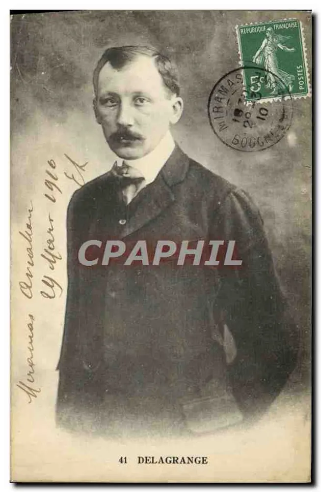 Portrait d'un homme — studio — éditeur DELAGRANGE n°41 - Frente