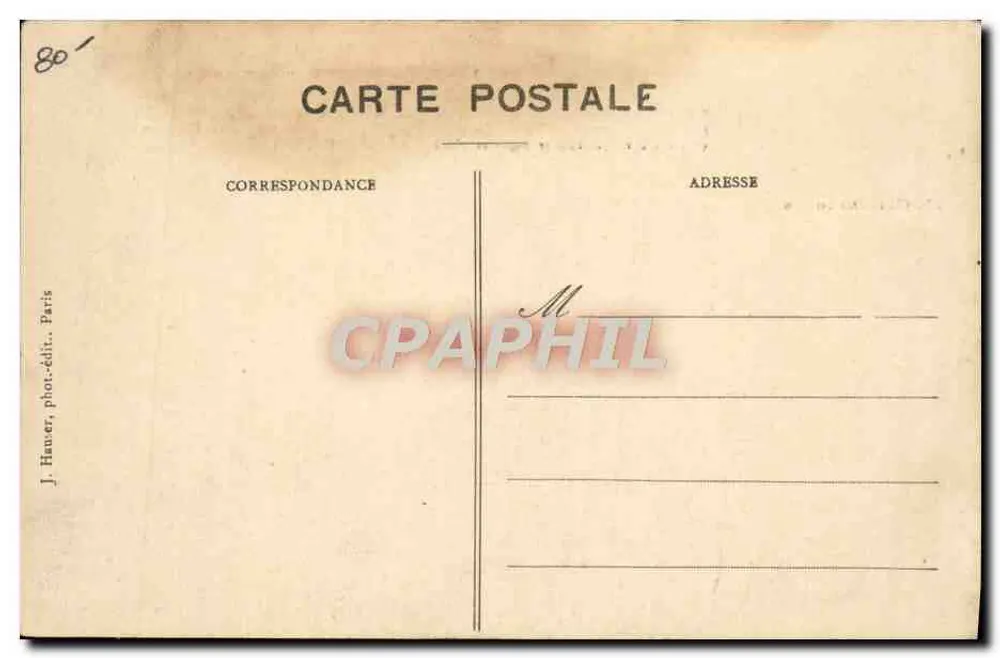 Einmotoriges Flugzeug Olinslagers — Blériot XI, Typ Englisches Kanal-Überqueren — J. Hanver, phot. publ. Paris - Rückseite