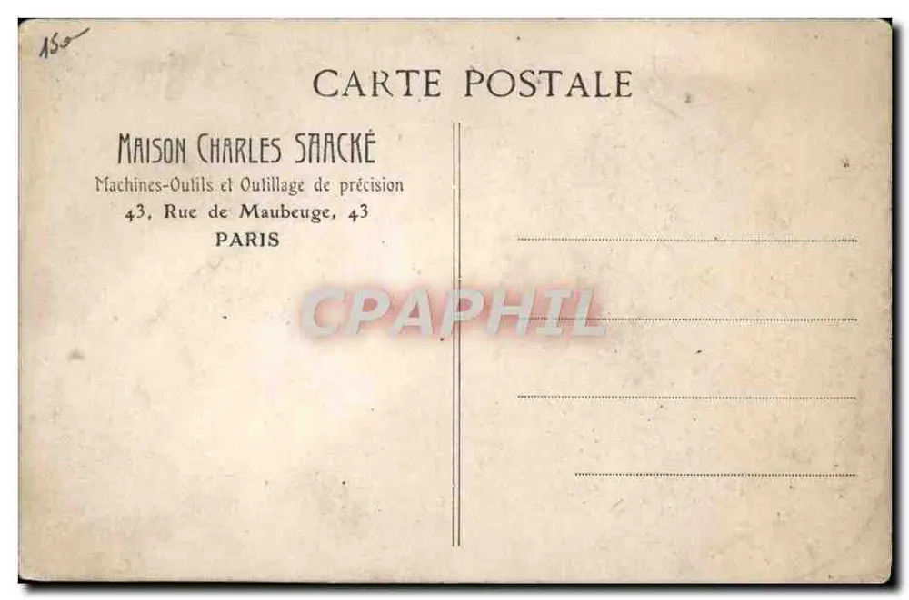Automobilmesse - Paris 1906 — Stand n°177 der Maison Charles Saacké — Verlag: A. Léon Le Meley - Rückseite