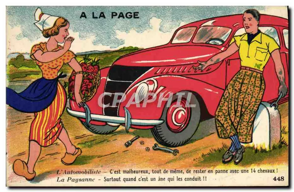 Autofahrer und Bauernfrau — A la Page — Editions GABY Nr. 448 - Vorderseite