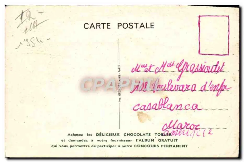 Bristol "405" (Grande-Bretagne) — voiture verte sur fond de collines — éditeur R.A. - Verso